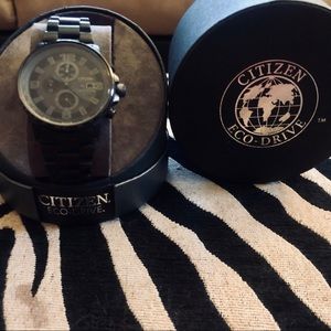 Citizens Nighthawk black in black Link watch